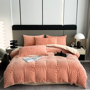 Žakardo aksomo naujųjų metų patalynė Komfortą Patalynės scenografija miegamasis Antklode lova padengti visas komplektas paklodės nustatyti pagalvę padengti
