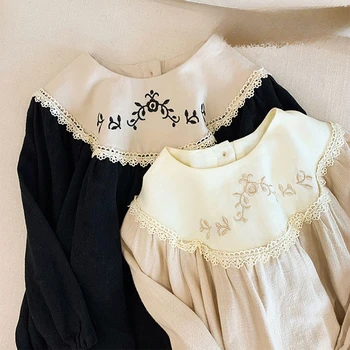 2023 naujų rudens mergaičių one piece suknelė siuvinėjimo Kūdikių Mergaičių Prarasti Visas rungtynes, Retro Saldus lauko