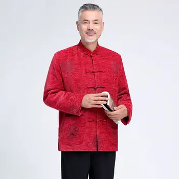Rudenį, Žiemą Naujas Tradicinės Kinų Stiliaus Tang Kostiumas Vyrams Švarkai, Paltai Kung Fu Mygtuką Kostiumas Streetwear Švarkelis Drabužiai
