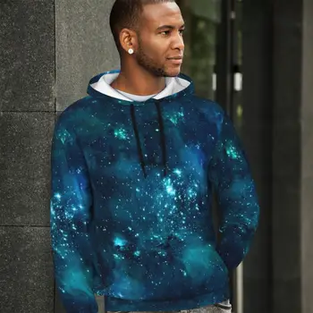 Astronomija Galaxy Streetwear Hoodies Žiemos Kosmoso Spausdinti Harajuku Puloveris Hoodie Vyrų Negabaritinių Prarasti Šiltas Megztiniai Su Gobtuvu