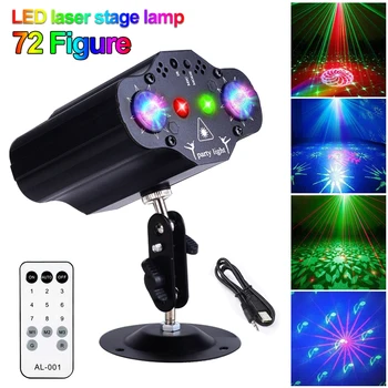 Mini RGB Disco Šviesos, DJ, LED Lazeris Etape Projektorius Spalvinga Lempa USB Įkrovimo Kalėdų, Vestuvių, Gimtadienio Lempos
