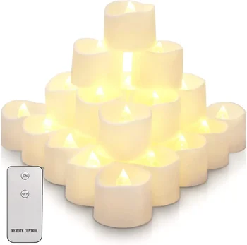 12/24Pack Flameless Mirgėjimas LED Žvakės su Nuotolinio LED Arbatos Šviesos diodų (LED Elektroniniai Žvakė Vestuvių Helovinas Kalėdų Dekoro