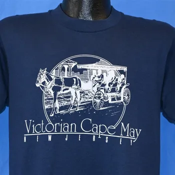 80s Viktorijos Cape May New Jersey Shore Arklių ir Buggy Turizmo marškinėliai Vidutinio