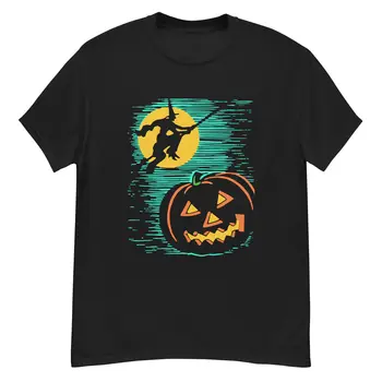 Helovinas ragana ir moliūgų - derliaus iliustracija t-shirt