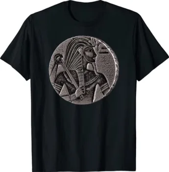 Senovinių Egipto Marškinėliai Meno-Egipto Faraono Sidabrinė Moneta King Tut Marškinėliai Dydis S-5XL