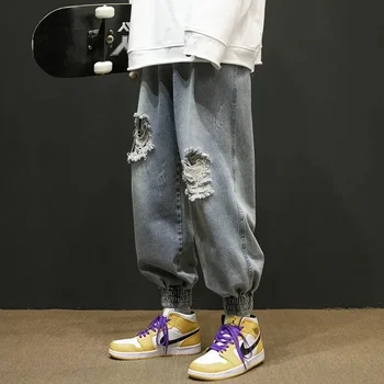Kankina Laisvi Džinsai Vyrams Hip-Hop Haremas Streetwear Aukštos Kokybės Mados Privalo Kojų Kelnės Naujo Prekės ženklo Drabužių