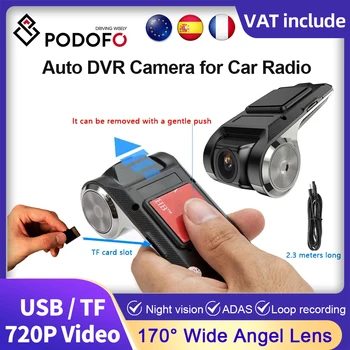 Podofo HD 720P Brūkšnys Cam ADAS Automobilių Vaizdo, Naktinio matymo Brūkšnys Kamera, Skirta 