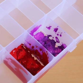 DXAB Elegantiškas skaidraus Plastiko Dėžutė Spalvų Pigmentai Granulių Laikymo Dėžutė