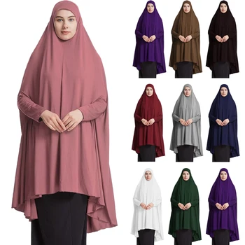 Vienas Gabalas Khimar Ilgai Hijab Šalikas Moterims Musulmonų Orinės Abayas 2024 Eid Ramadanas Islamo Niqab Burqa Abaja Arabų Malda Drabužis